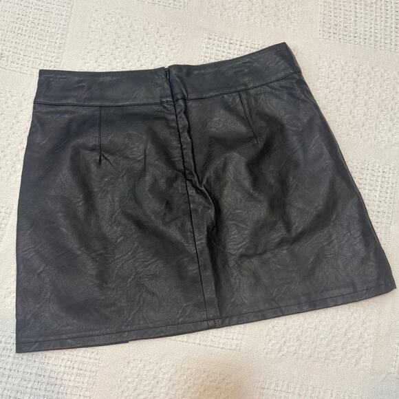 NWT Topshop 14 faux leather hem split mini skirt SK 3035 - Picture 6 of 8